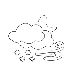weather icon set sun rain thunderstorm dew wind snow cloud night sky for forecast