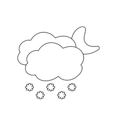 weather icon set sun rain thunderstorm dew wind snow cloud night sky for forecast