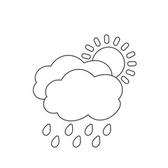 weather icon set sun rain thunderstorm dew wind snow cloud night sky for forecast
