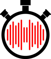 Stopwatch with red sound wave