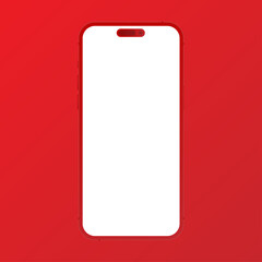 iphone mockup on red background screen transparent png