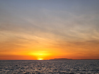 Orange sunset over the ocean