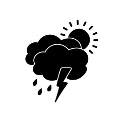 weather icon set sun rain thunderstorm dew wind snow cloud night sky for forecast
