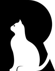 R initial with cat inside