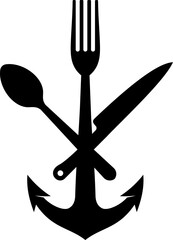 Anchor with spoon and fork and knife