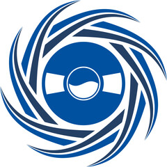 Blue vortex with sound system inside