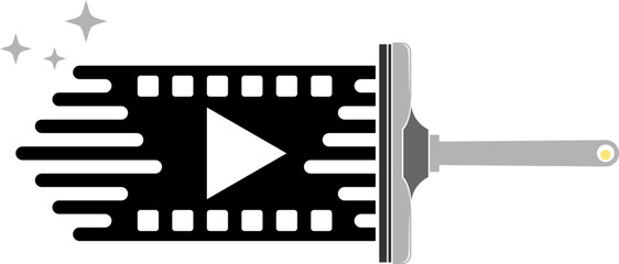 Glass wiper with film ribbon