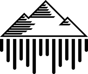Line art mountain with sound wave