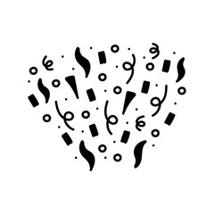 cute party popper isolated confetti explosion firecrackers celebration vector drawing illustration hand drawn style