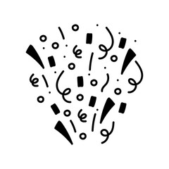 Fototapeta premium cute party popper isolated confetti explosion firecrackers celebration vector drawing illustration hand drawn style