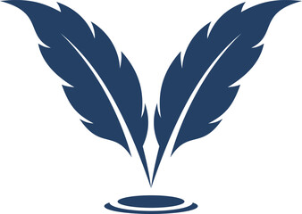 Obraz premium Two bird feather with circular below