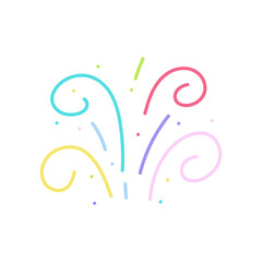 Obraz premium cute party popper isolated confetti explosion firecrackers celebration vector drawing illustration hand drawn style