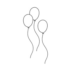 balloon in cartoon style Balloons for birthdays and parties Balloons fly by rope. balls isolated on white background. Flat icons for celebrations and festivities.