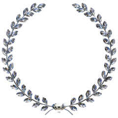 ダイヤモンドの月桂樹エンブレム　ブリリアントカット　ベクターイラストレーション