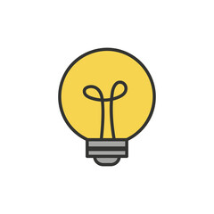 The light bulb is full of ideas And creative thinking, analytical thinking for processing. Light bulb icon vector. ideas symbol illustration.