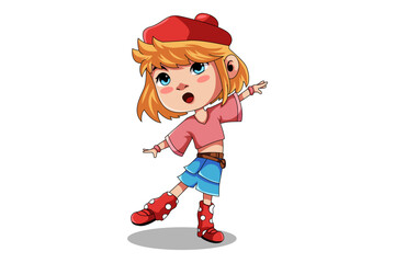 Cute Little Girl Character Illustration