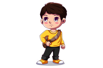 Cute Student Boy Character Illustration