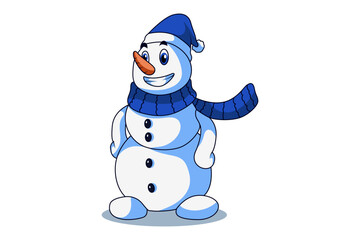 Cute Winter Snowman Character Illustration