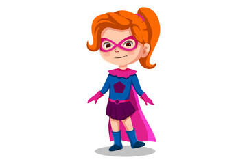 Cute Little Superhero Character Illustration