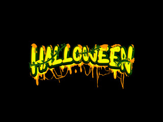 Cool Halloween vector text with dripping liquid effect, non-editable vector text.