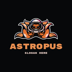 octopus astronaut mascot vector