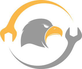 Circular wrench with eagle head inside