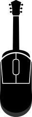 Guitar silhouette with computer mouse