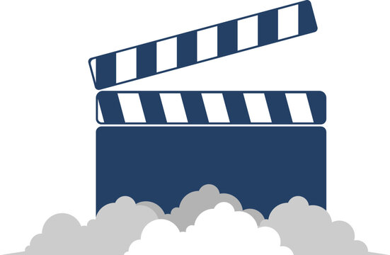 recommend clip art: Film clapper board with cloud