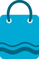Blue paper bag shop icon PNG