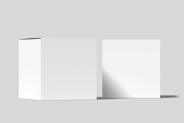 Fototapeta premium Realistic Square Box Packaging Illustration for Mockup. 3D Render.