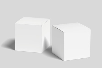 Realistic Square Box Packaging Illustration for Mockup. 3D Render.