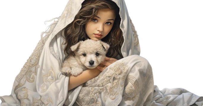 girl with a dog