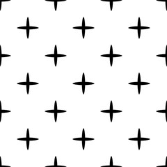 Seamless pattern with elegant rounded black crosses