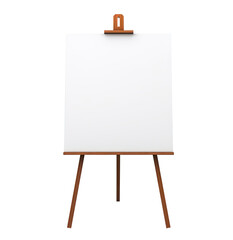 Wooden whiteboard isolated on transparent background