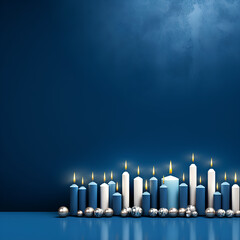 Blue Hanukkah, solid, empty space background