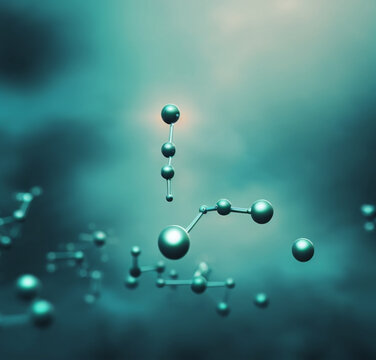 3d illustration of molecule model. Science background wit