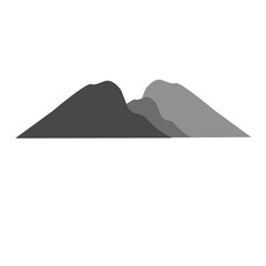 Fototapeta na wymiar gray mountains vector icon
