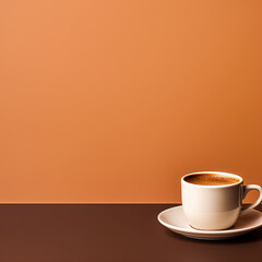generative coffee day ai illustration, solid and empty space background

