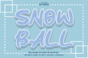 Snow Ball Editable Text Effect 3D Flat Gradient Style