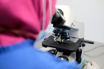 Fototapeta na wymiar Scientific Laboratory Microscope for Education and Medical Research