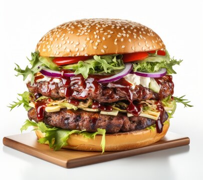 Hamburger on a white isolated background