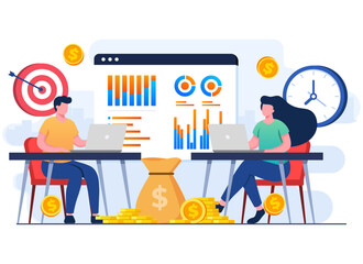 Financial graphs, charts and diagrams, Business analysis, Market research, Investment and budget plan, market analytics, statistics, Digital business data, business performance, Financial audit