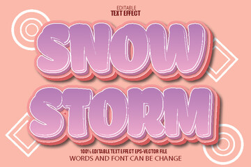 Snow Storm Editable Text Effect 3D Cartoon Style