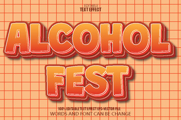 Alcohol Fest Editable Text Effect 3D Cartoon Style