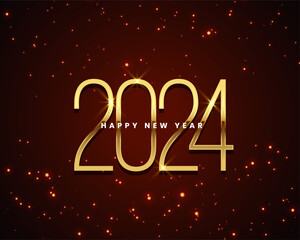 golden 2024 new year wishes background with shiny particle