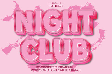 Fototapeta premium Night Club Editable Text Effect 3D Flat Gradient Style