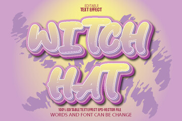 Witch Hat Editable Text Effect 3D Cartoon Style