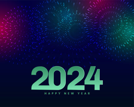 2024 new year party celebration background with firework decoration
