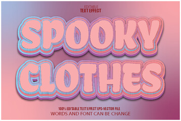 Spooky Clothes Editable Text Effect 3D Flat Gradient Style