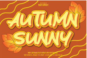 Autumn Sunny Editable Text Effect 3D Cartoon Style